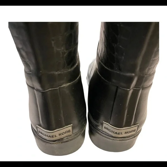 MICHAEL KORS Black Crocodile Rain Boots - Picture 2 of 4